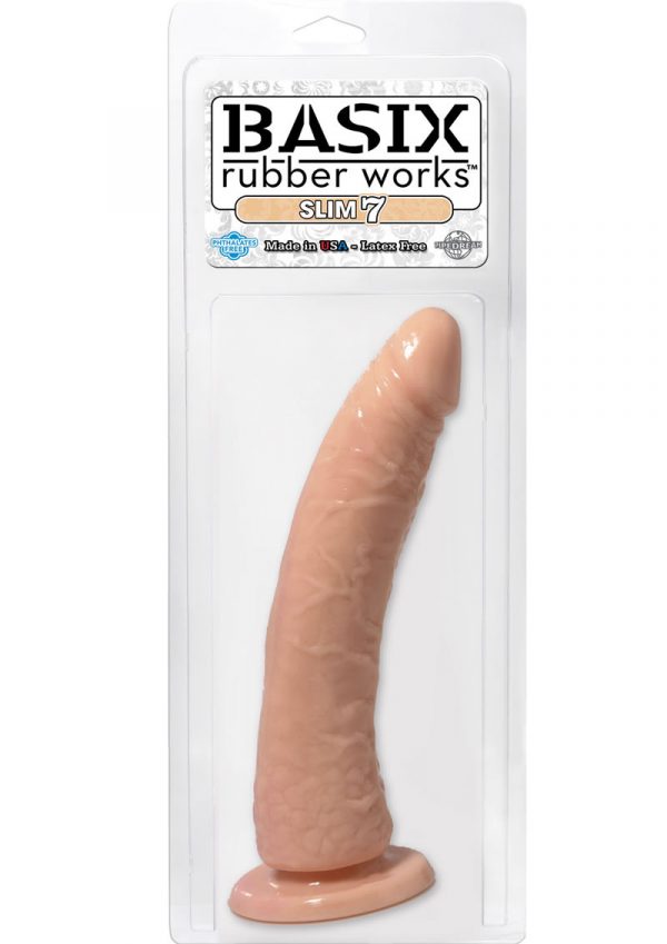 Basix Dong Slim 7 With Suction Cup 7 Inch Flesh