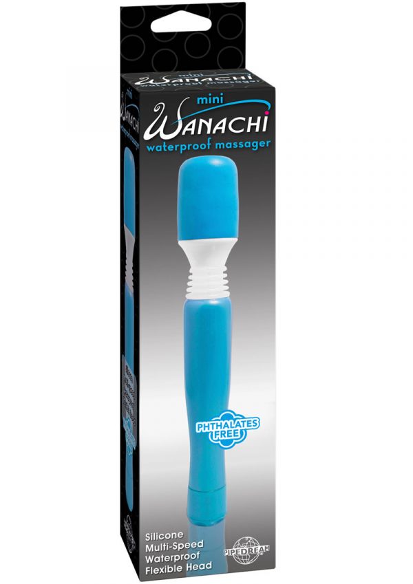 Mini Wananchi Silicone Massager Waterproof  8.25 Inch Blue