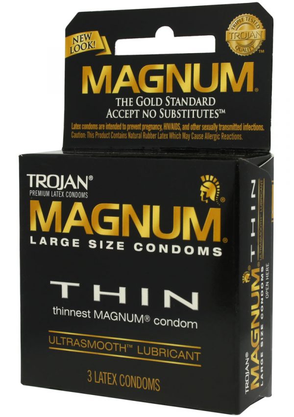 Trojan Condom Magnum Thin Large Size Lubricated 3 Pack