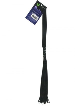 Sex And Mischief Beaded Flogger Noir Whip 16 Inch Black