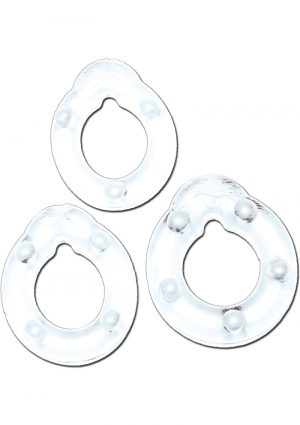 All American Triple Rings Silicone Cockrings Waterproof Clear