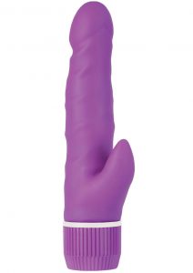 Spellbound Stud Double Jack Multispeed Realistic Vibrator With Clit Stimulator Waterproof Purple 4.75 Inch