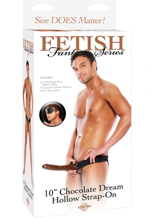 Fetish Fantasy Series Chocolate Dream Hollow Strap On Dong Brown 10 Inch