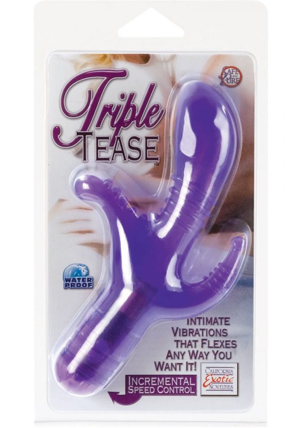 TRIPLE TEASE WATERPROOF 3 INCH PURPLE