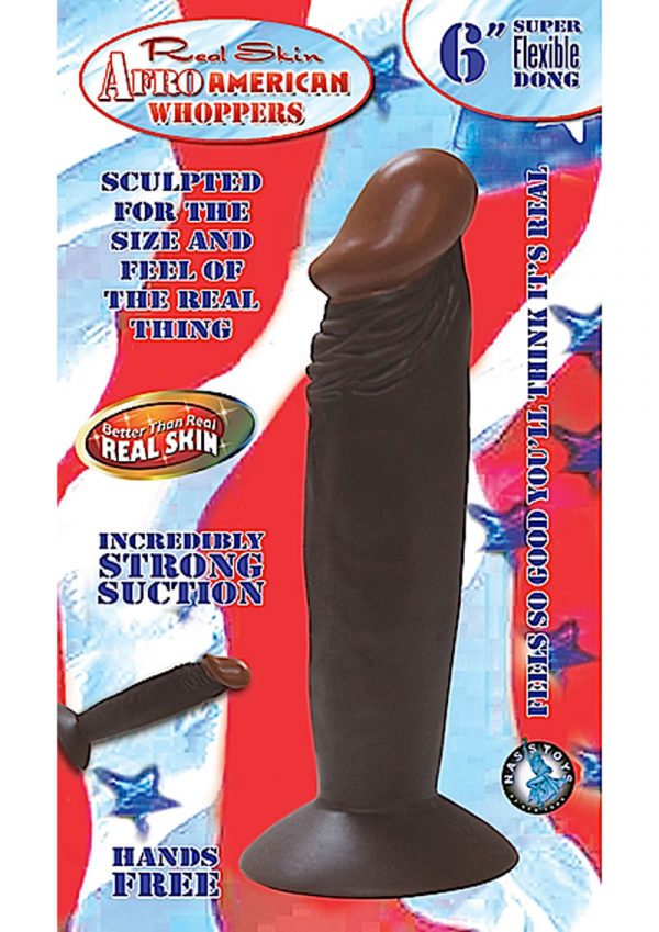 Real Skin Afro American Whoppers Dong 6 Inch Brown