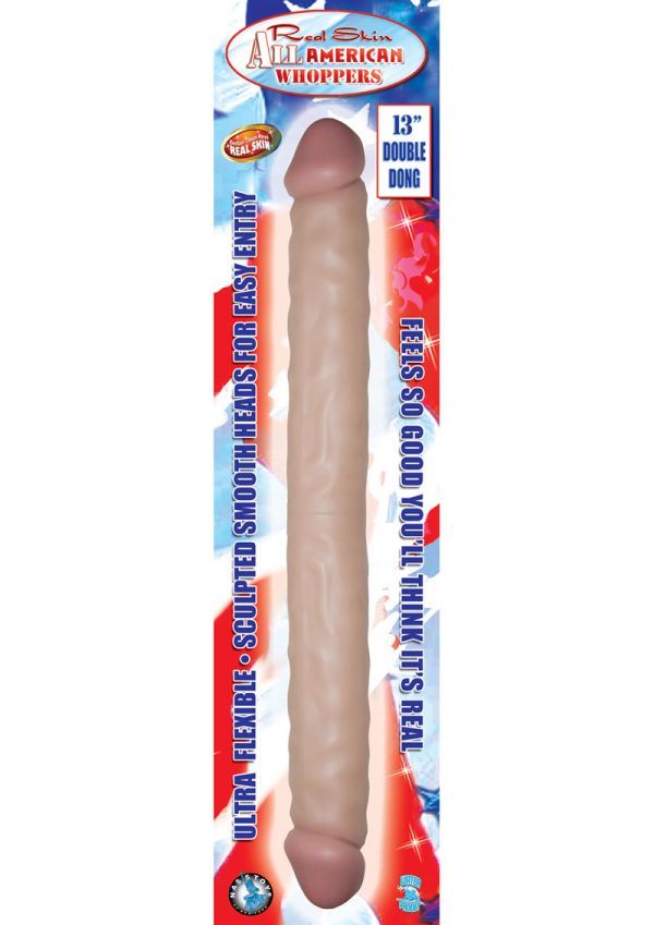 Real Skin All American Whoppers Double Dong 13 Inch Waterproof Flesh