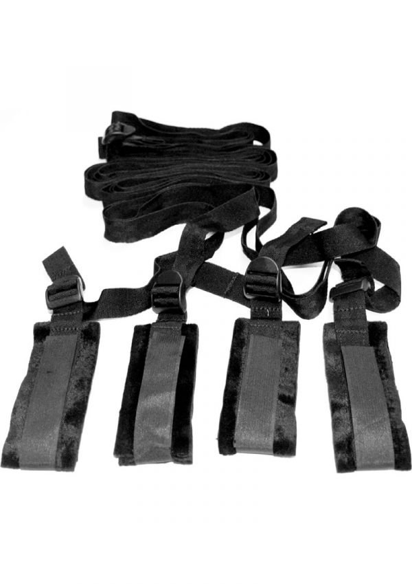 Sex And Mischief Bed Bondage Restraint Kit Black