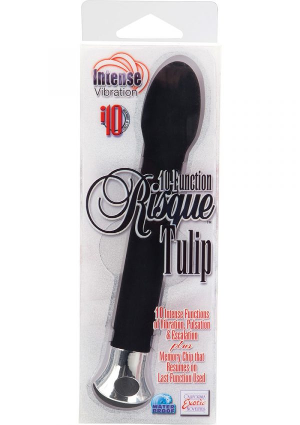 10 Function Risque Tulip Vibrator Waterproof 5.75 Inch Black