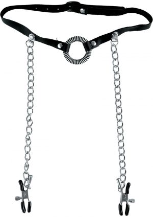 Fetish Fantasy Series Limited Edition O-Ring Gag and Nipple Clamps Black