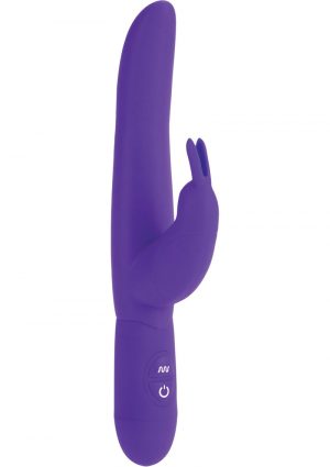 Bounding Bunny Dual Motor Silicone Vibrator Waterproof Purple