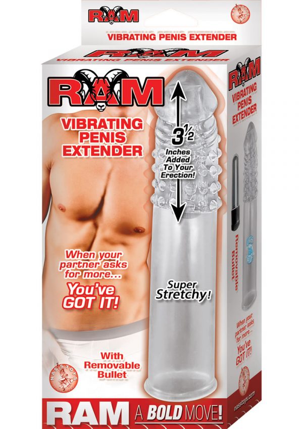 Ram Vibrating Penis Extender Clear 7.5 Inch