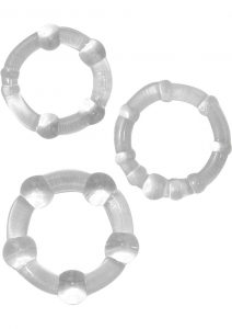 Ram Beaded Cockrings Clear 3 Assorted Sizes Per Set