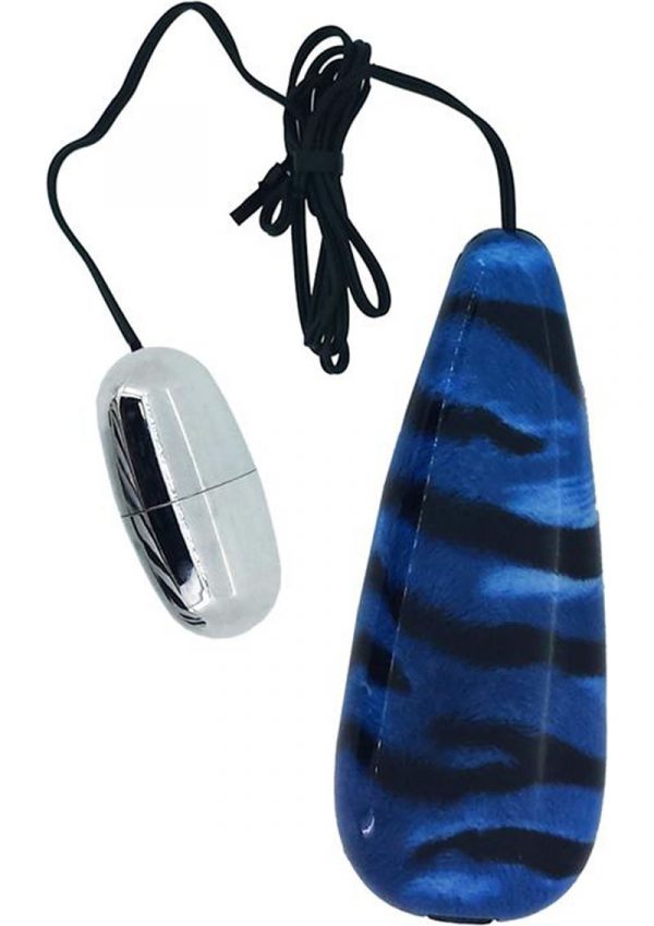 Primal Instinct Wired Remote Control Bullet Tiger Print Blue