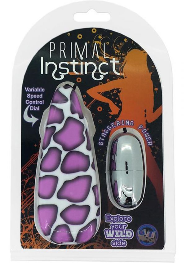 Primal Instinct Remote Wired Control Bullet Giraffe Print Purple