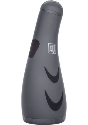 Apollo Hydro Power Stroker Silicone Masturbator Waterproof Grey 9.25 Inch