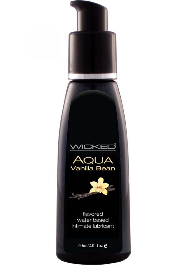 Wicked Aqua Water Based Flavored Lubricant Vanilla Bean 2 Ounce