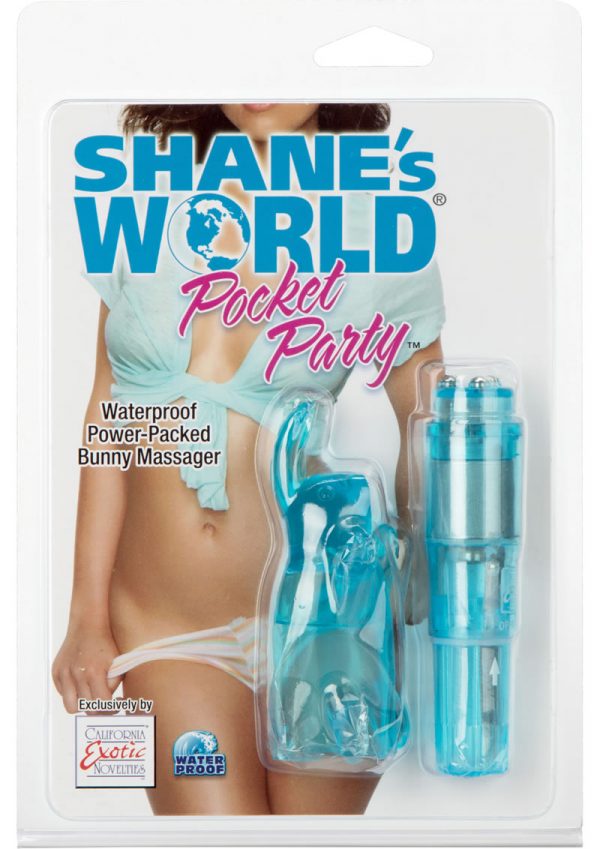 Shanes World Pocket Party Bunny Massager Waterproof Blue 3.75 Inch