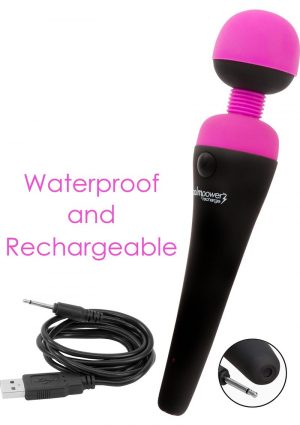 Palm Power Recharge Massager Silicone Body Wand Fuschia