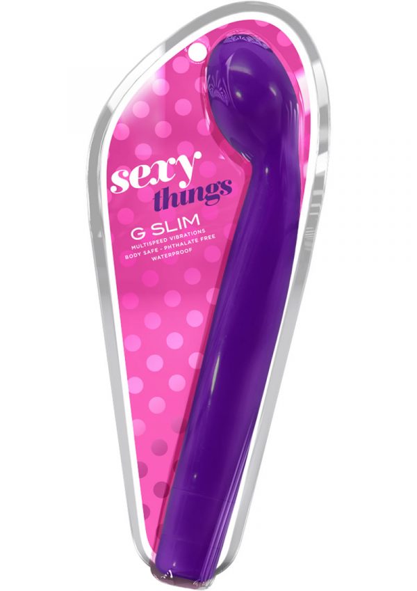 Sexy Things G Slim Vibrator Waterproof Purple 8.5 Inch