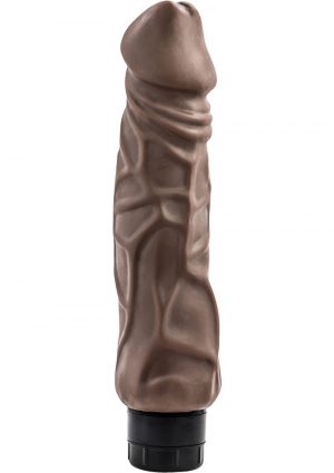 X5 Hard On Vibrating Realistic Dildo Brown Waterproof 9 Inch