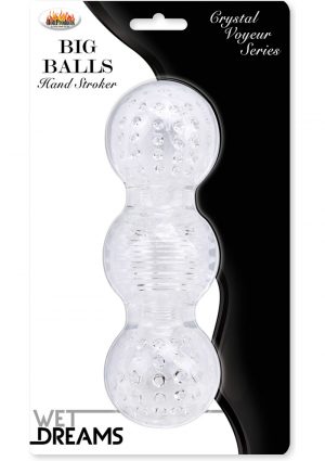 Wet Dreams Crystal Voyeur Series Big Balls Stroker Sleeve Masturbator Clear