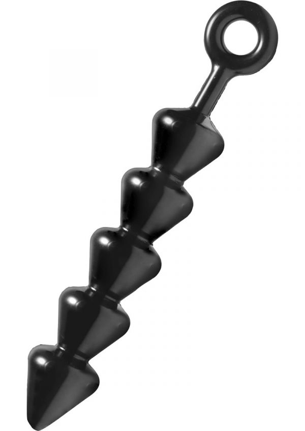 Master Series Spades Xl Anal Beads Black 12.25 Inches