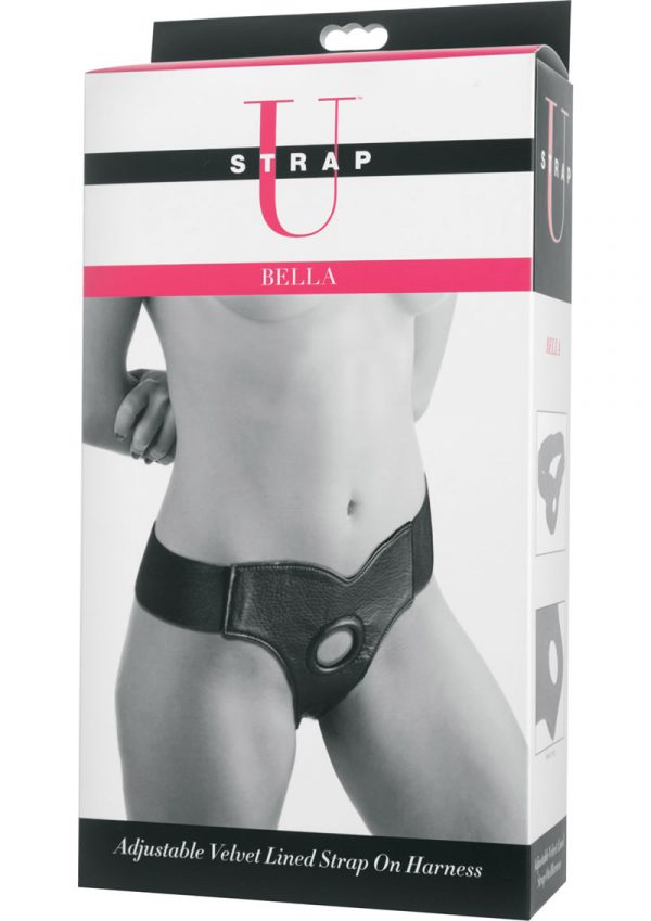 Strap U Bella Velvet Lined Strap On Harness Black