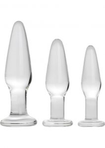 Prisms Dosha Glass Anal Plugs Clear 3 Each Per Kit