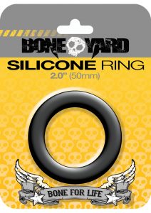 Bone Yard Silicone Ring Cockring Black 2 Inch Diameter