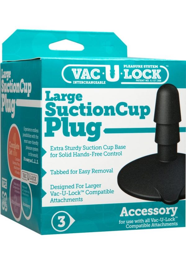 Vac U Lock Large Suction Cup Plug Accessory Black