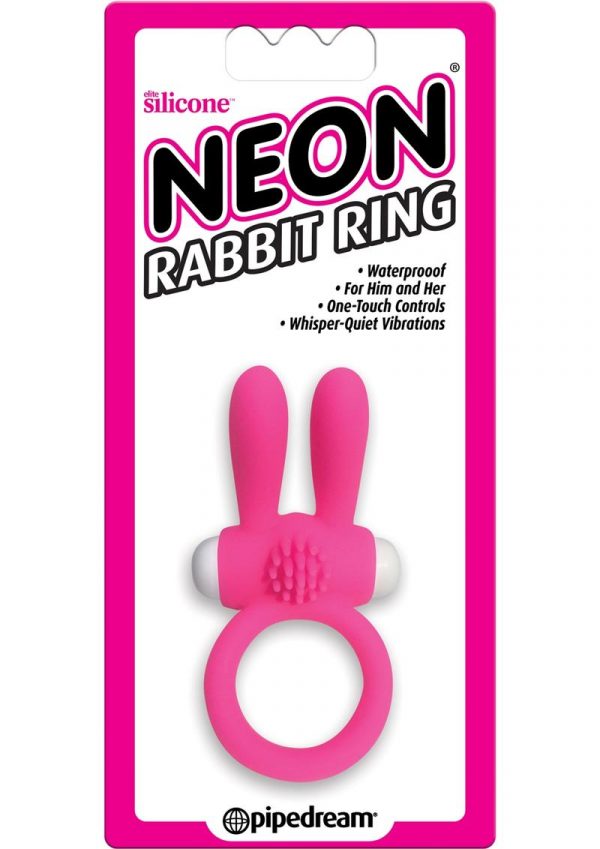 Neon Silicone Rabbit Ring Waterproof Pink