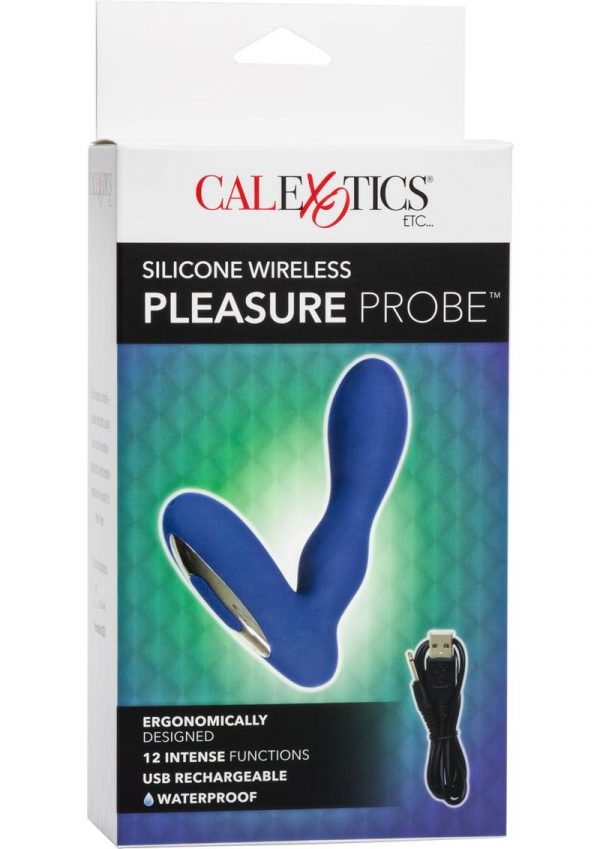 Silicone Wireless Pleasure Probe USB Rechargeable Waterproof Blue