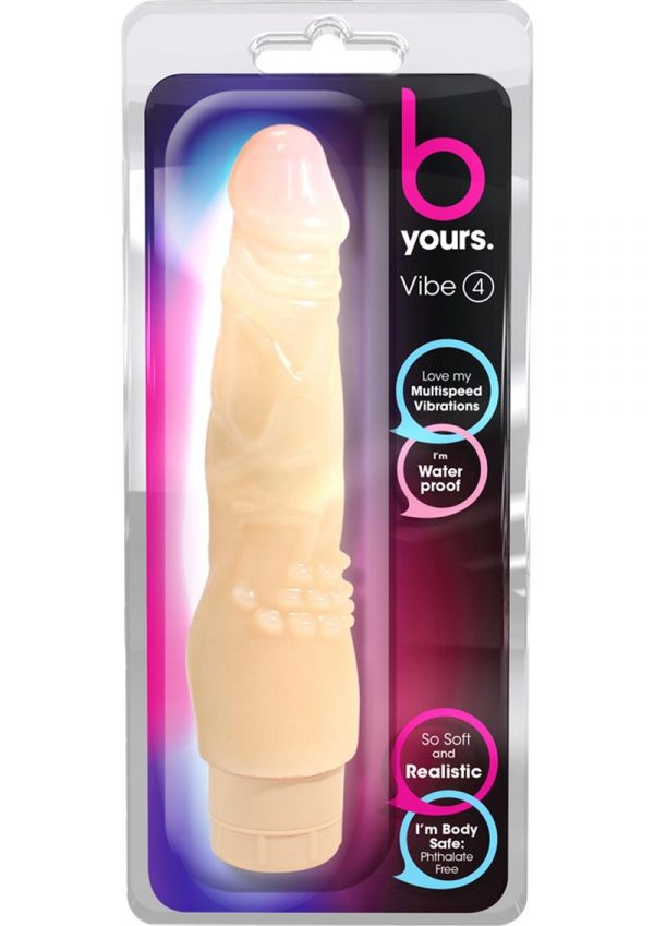 B Yours 04 Realistic Vibrator Waterproof Beige 8 Inch