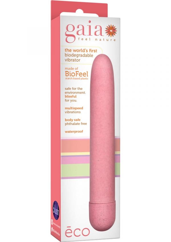 Gaia Eco Biodegradable Vibrator Waterproof Coral 7 Inch