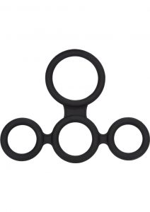 Big Man`s Spreader Silicone Erection And Scrotum Enhancer Cock Ring Black