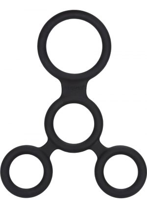 Full Erection Spreader Silicone Erection And Scrotum Enhancer Cock Ring Black