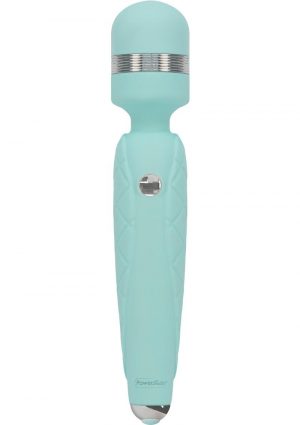 Pillow Talk Cheeky Silicone USB Rechargeable Massager Wand With Swarovski Crystal Teal