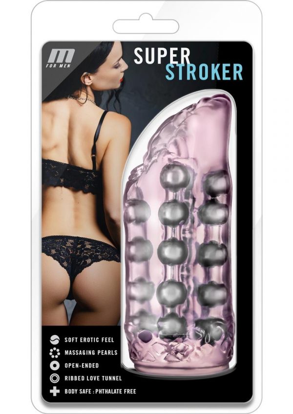 M For Men Super Stroker Beaded Masturbator Pink 5.50 Inch