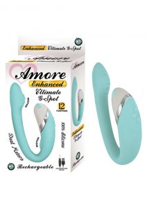 Amore Enhanced Ultimate G-Spot Dual Motors USB Rechargeable Silicone Vibe Waterproof Aqua 5 Inch