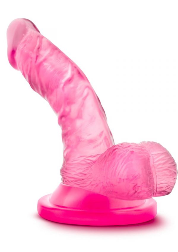 Naturally Yours Mini Cock Jelly Dildo With Balls Pink 4.75 Inch