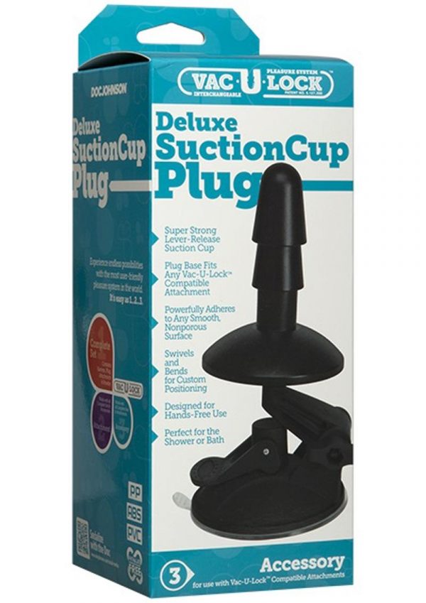 Vac U Lock Deluxe Suction Cup Plug Accessory Black