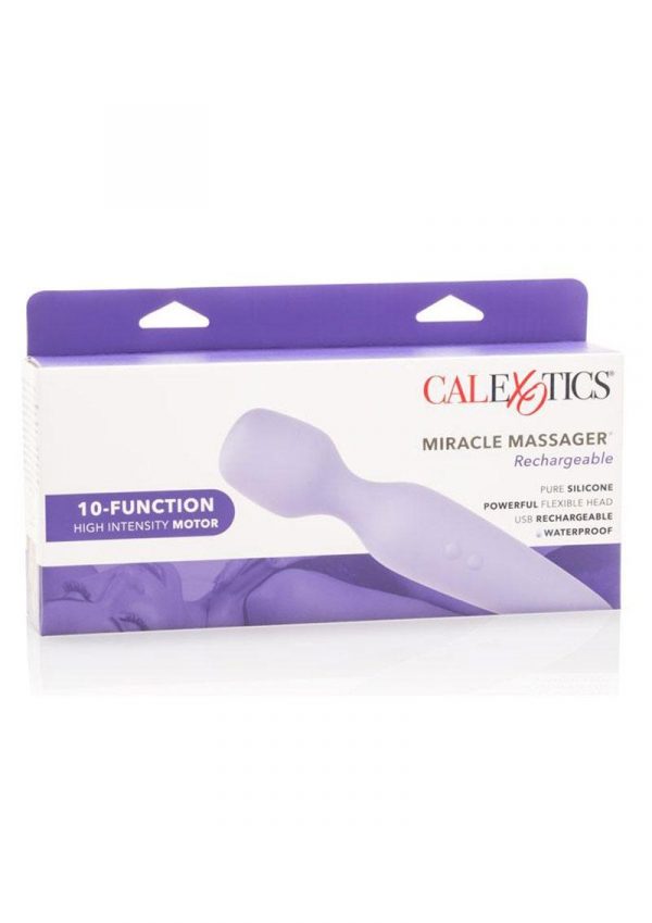 Miracle Massager USB Rechargeable Silicone Wand Waterproof Purple 8.5 Inch