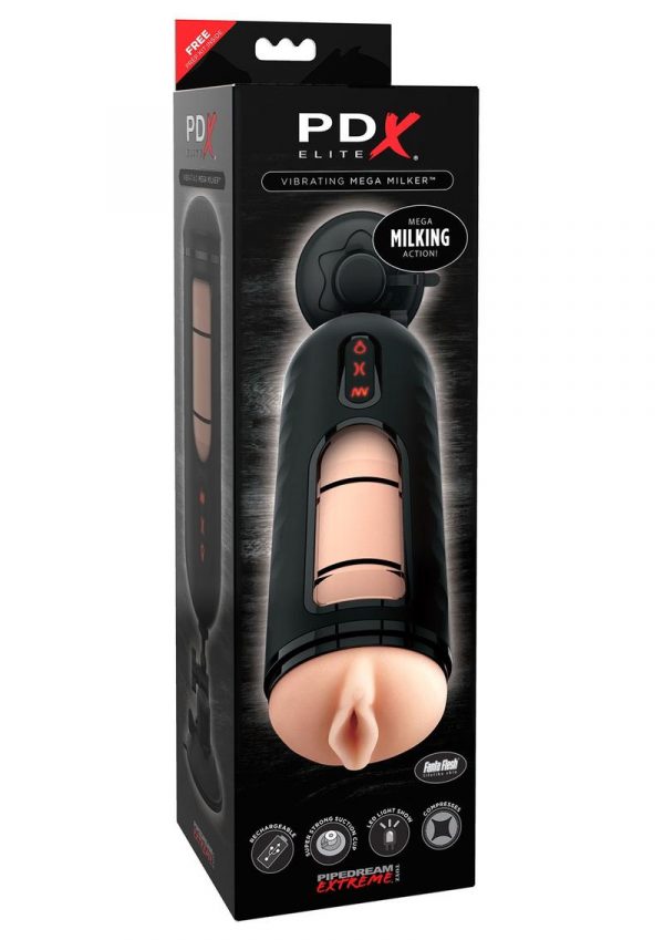 PDX Elite Vibrating Mega Milker Realistic Masturbator Flesh