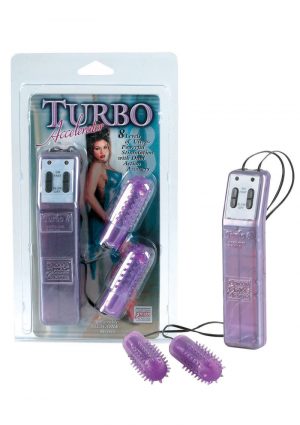 Turbo 8 Accelorator Double Bullets With Removable Ticklers 2.2 Inch Purple