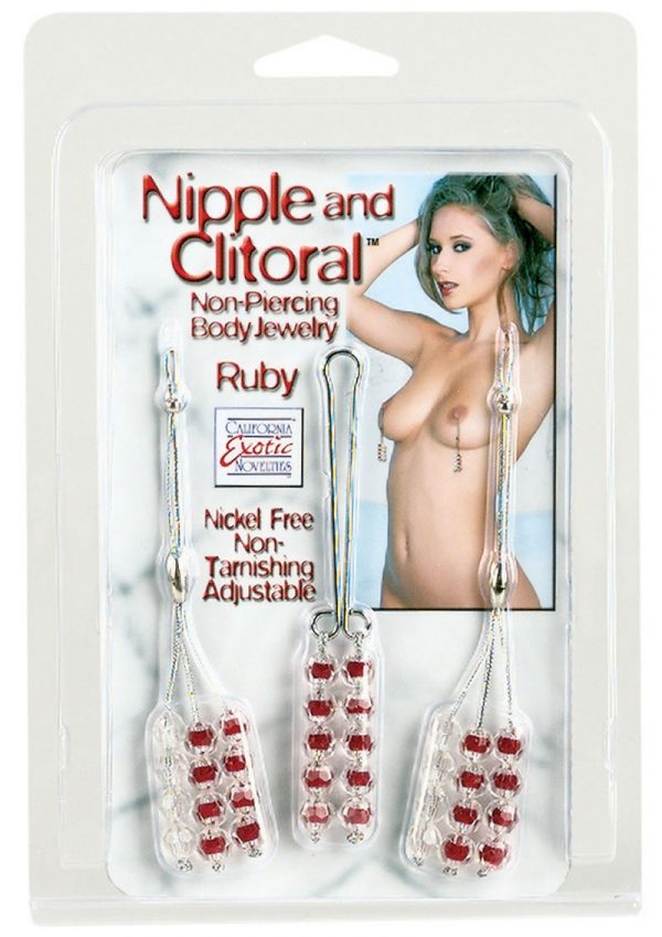 Nipple and Clitoral Non Piercing Body Jewelry Ruby