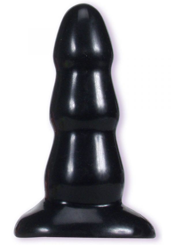 Triple Ripple Butt Plug Sil A Gel Medium Black