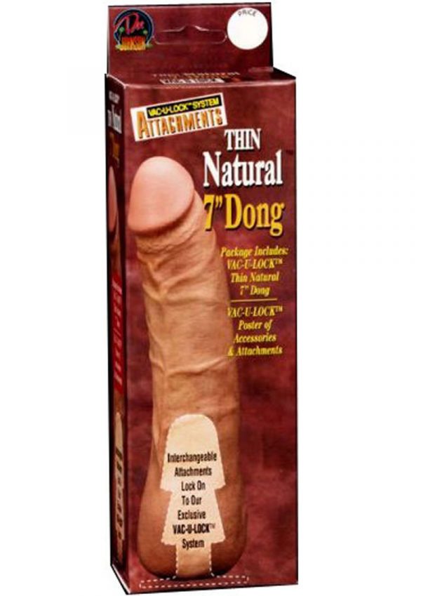 Vac U Lock Thin natural Dong 7 Inch Flesh