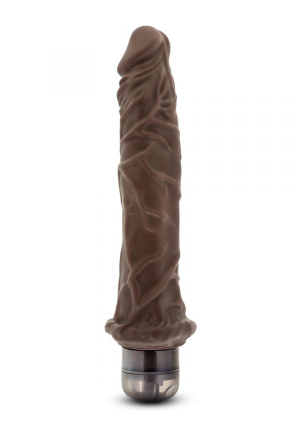 Dr. Skin Cock Vibe 8 Realistic Vibrator Splashproof Chocolate 9.75 Inch