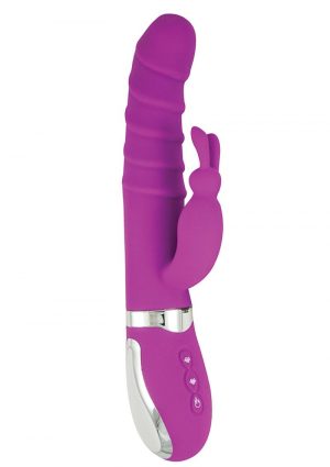 Nasstoys Energize Silicone Heat Up Bunny 1 Waterproof Purple 9 Inch