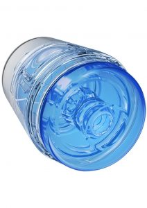 Main Squeeze  Pop Off Optix Compact Stroker Textured Crystal Blue 4 Inches